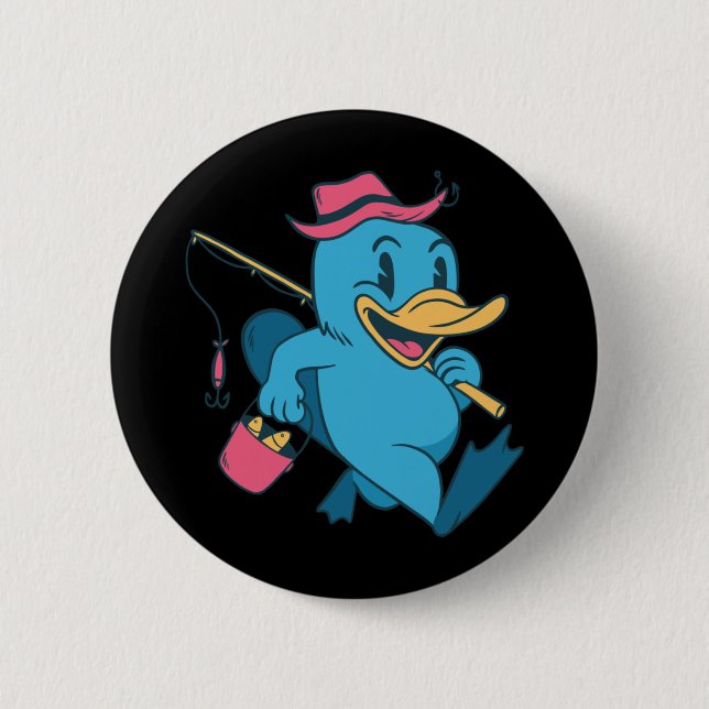 Badge Rond 5 Cm Pêcheur à bec noir (Devant)