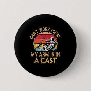 Badge Rond 5 Cm Pêcheur, je ne peux pas travailler aujourd'hui, mo
