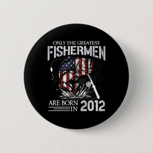 Badge Rond 5 Cm Pêcheurs pour 13 ans Drapeau Usa Fête des 13 ans G