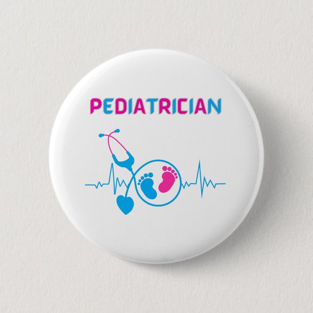 Badge Rond 5 Cm pédiatre, pédiatre, médecin pédiatre, pédiatre, (Devant)