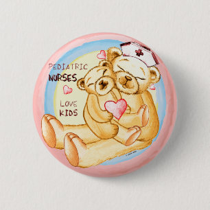 Badge Rond 5 Cm Pediatric Nurse custom name Pin