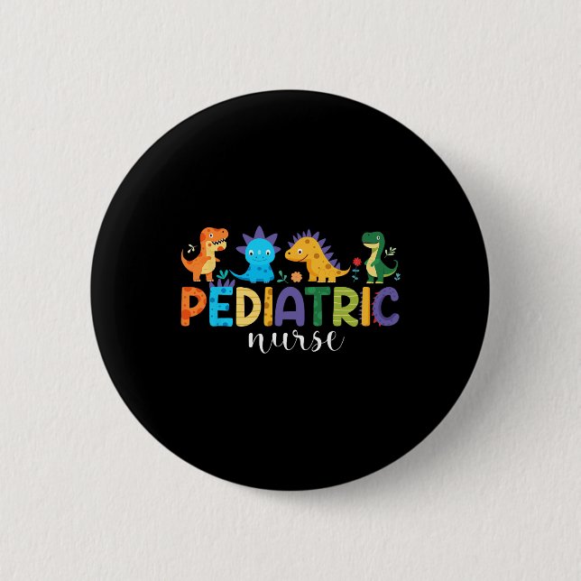 Badge Rond 5 Cm Pediatric Nurse Peds Nursing Dinosaur Appreciation (Devant)