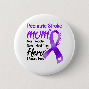 Badge Rond 5 Cm Pediatric Stroke Awareness Month Ribbon