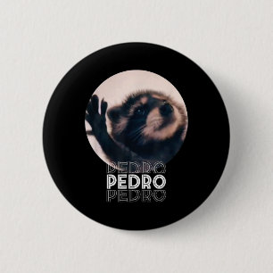 Badge Rond 5 Cm Pedro Racoon Danse Populaire Mème Internet Mapache