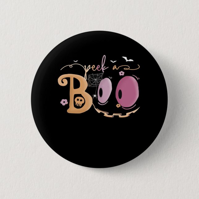Badge Rond 5 Cm Peekaboo Halloween Sloth Essential (Devant)