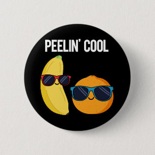 Badge Rond 5 Cm Peelin Cool Funny Fruit Pun Dark BG