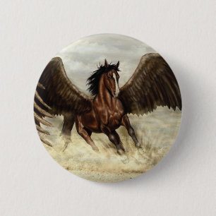 Badge Rond 5 Cm Pégase ailé