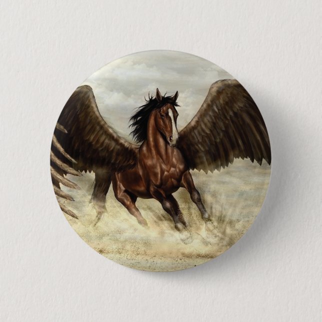 Badge Rond 5 Cm Pégase ailé  (Devant)