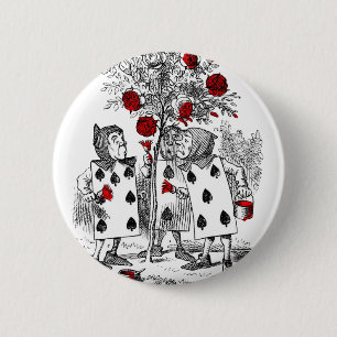 Badge Rond 5 Cm Peignant les roses rouges