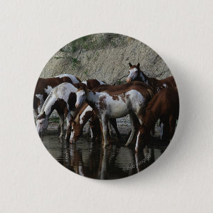 Badge Rond 5 Cm Peignez le boire de chevaux