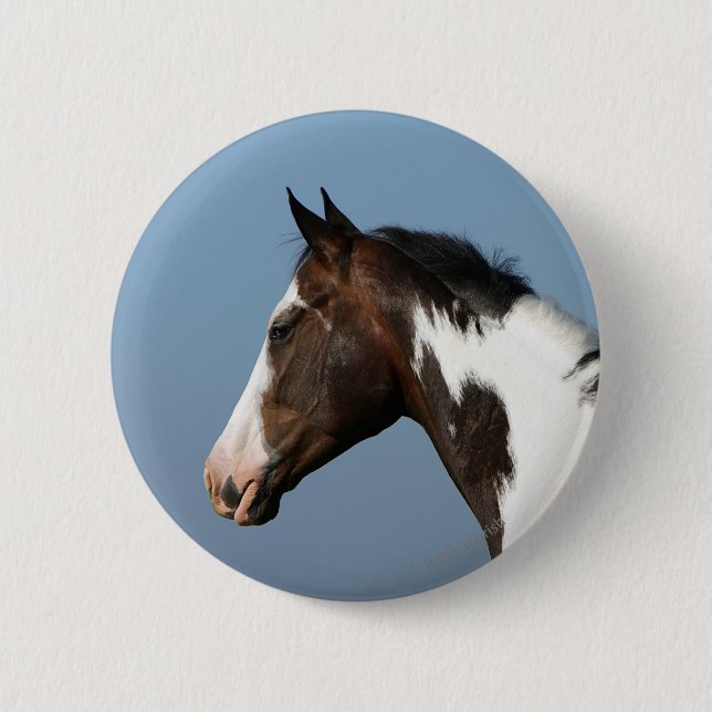 Badge Rond 5 Cm Peignez le Headshot 1 de cheval (Devant)