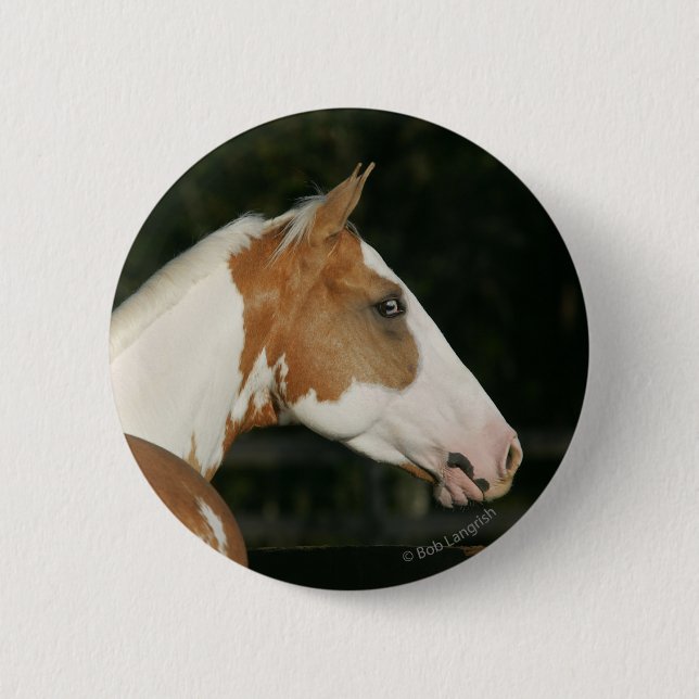 Badge Rond 5 Cm Peignez le Headshot 2 de cheval (Devant)