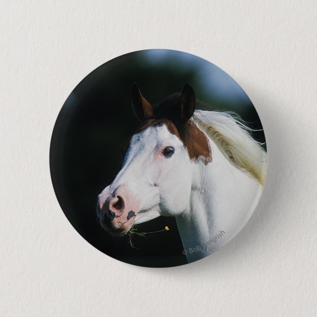 Badge Rond 5 Cm Peignez le Headshot 3 de cheval (Devant)