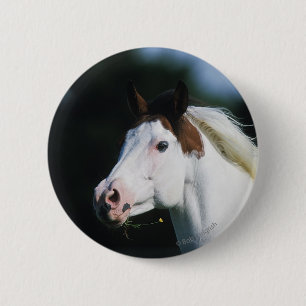 Badge Rond 5 Cm Peignez le Headshot 3 de cheval
