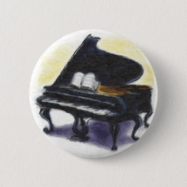 Badge Rond 5 Cm Peinture à l'huile : Mon piano (Devant)