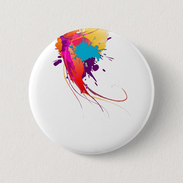 Badge Rond 5 Cm Peinture à papillon exotique Abstraite (Devant)