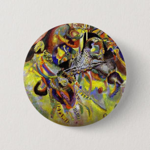 Badge Rond 5 Cm Peinture abstraite de fugue par Kandinsky
