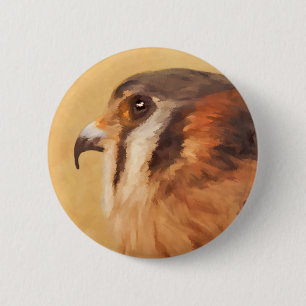 Badge Rond 5 Cm Peinture américaine Kestrel - Art original pour oi