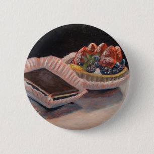 Badge Rond 5 Cm Peinture au goût âpre de fondant de fruit sur de