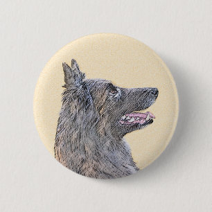 Badge Rond 5 Cm Peinture belge Tervuren - Cute Original Chien Art