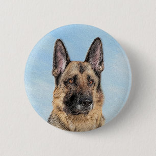 Badge Rond 5 Cm Peinture berger allemande - jolie art original chi