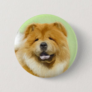 Badge Rond 5 Cm Peinture Chow Chow - Joli art original chien