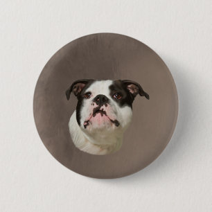 Badge Rond 5 Cm Peinture couleur d'eau Bulldog