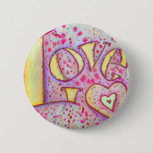 Badge Rond 5 Cm Peinture d'amour
