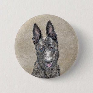 Badge Rond 5 Cm Peinture de berger hollandais - jolie art original