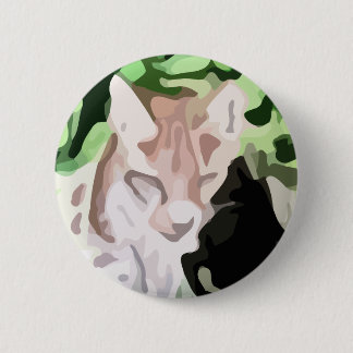 Badge Rond 5 Cm peinture de chat de lynx