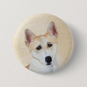 Badge Rond 5 Cm Peinture de chien de Canaan - jolie art original d