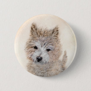 Badge Rond 5 Cm Peinture de chiot Cairn Terrier - Art canin origin