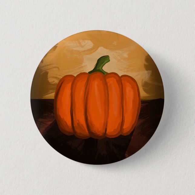 Badge Rond 5 Cm Peinture de citrouille (Devant)