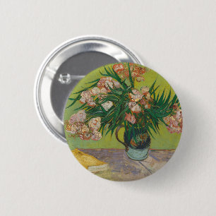 Badge Rond 5 Cm peinture de fleur d'oléandre de Vincent Van Gogh