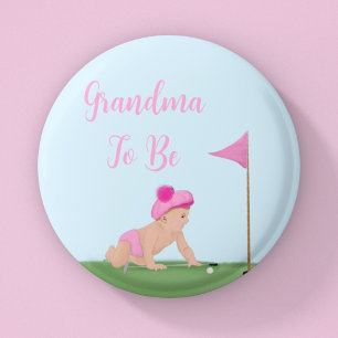 Badge Rond 5 Cm Peinture De Golf Baby Girl Sweet Caddy Big Sister