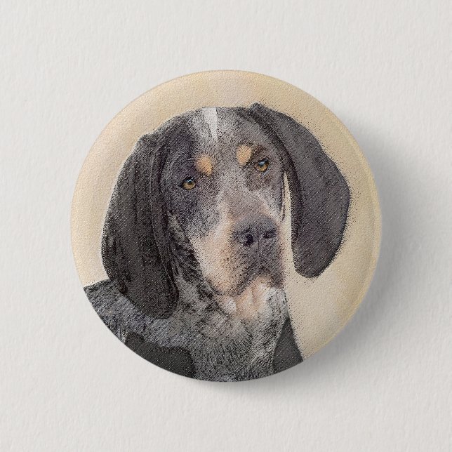 Badge Rond 5 Cm Peinture de linge bluetick - mignon chien original (Devant)