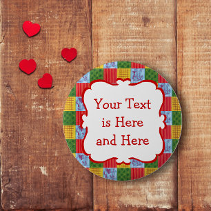 Badge Rond 5 Cm Peinture de motif de patchwork