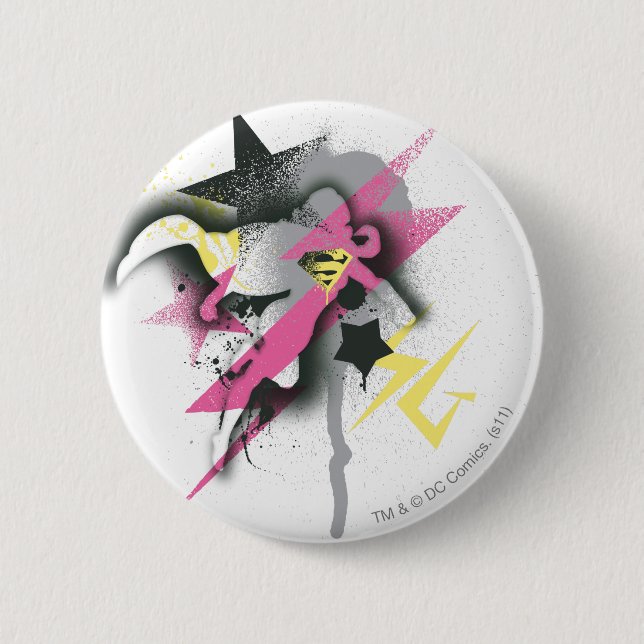 Badge Rond 5 Cm Peinture de pulvérisation Supergirl (Devant)