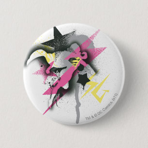 Badge Rond 5 Cm Peinture de pulvérisation Supergirl