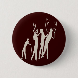 Badge Rond 5 Cm Peinture de rocher d'Afrique homme africa type