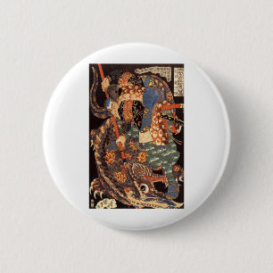 Badge Rond 5 Cm Peinture d'encre de Miyamoto Musashi