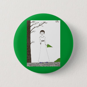 Badge Rond 5 Cm Peinture déplaisante de riz de Jane Austen