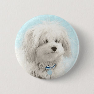 Badge Rond 5 Cm Peinture en coton de Tuléar - Joli art original po