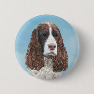 Badge Rond 5 Cm Peinture espagnole Springer anglaise Peinture orig
