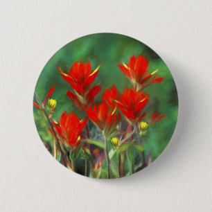 Badge Rond 5 Cm Peinture indienne de pinceau - Art Fleur original