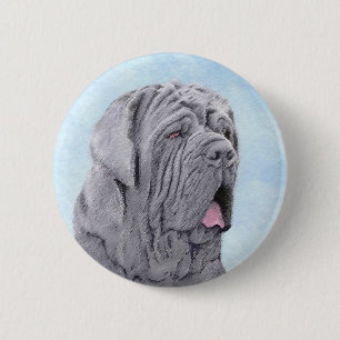 Badge Rond 5 Cm Peinture Mastiff Neopolitan - Art Chien original