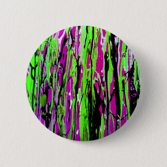 Badge Rond 5 Cm Peinture Neon Paint Purple Vert et Noir (Devant)