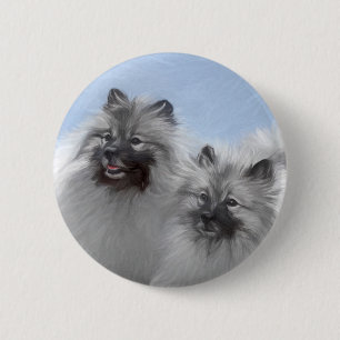 Badge Rond 5 Cm Peinture originale d'un couple de Keeshond - Art a