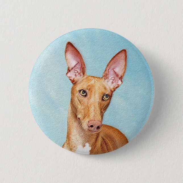 Badge Rond 5 Cm Peinture Pharaon Hound - Cute Original Chien Art (Devant)