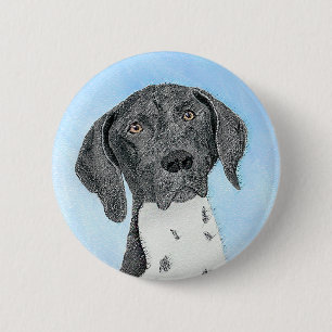 Badge Rond 5 Cm Peinture pointeur germanique - Art original